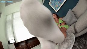 Natasha big socked soles before sock smelling! - MOV