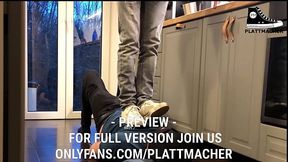 Trampling in white Adidas