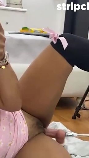 Sexy Girl in Stockings Takes Deep Machine Strokes - Alika_key   Clip 1
