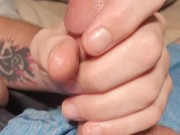 Hot tattoo guy uses flesh light with big cumshot.