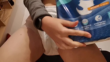 Italian girls play with their dirty diapers