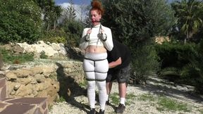 Christmas Special - Any Twist - Cruel Predicament Bondage Walk in a Public Park - Part 1 wmv HD