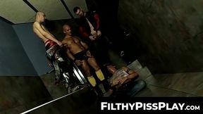 Freaky gay men suck off and host piss party in outdoor adventure