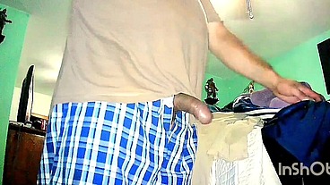 Stroking my cock lightly