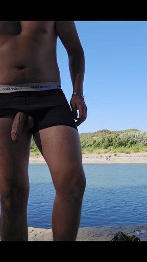 Cumshot by the river