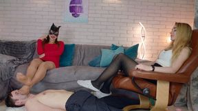 Helena And Catwoman Olena Shows Man His Place 2 - HD 2560x1440