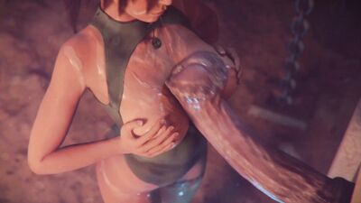 Lara's big tits and anime skills make him want to bang her hard in the Gatekeeper anime porn