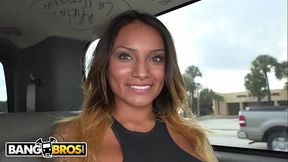 Hot Latina Natalie Mendez rides and sucks cock in a van
