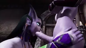 Draenei Futa Dickgirl Gets a Blowjob by a Dickgirl - Warcraft Porn Parody