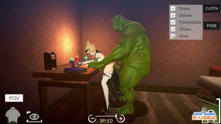 EP5: Thalia Loves Doggystyle by the Table (Sex Pose 4) - Orc Massage