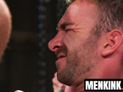 Obedient sub Tyler Phoenix caged and fucked relentlessly by Trenton Ducati