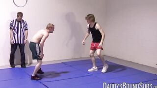 Slender young gays have long and hardcore wrestling session