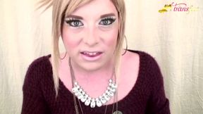 Blonde tranny Mallory and her beautiful pink nails