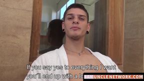 SayUncleNetwork.com - Latino twink's doggystyle bareback fuck ends with cum in mouth