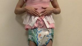 Sissy boy Jaden is all worked up in his diapers and little pink skirt, but will he be allowed to cum???