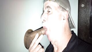 GLORYHOLE AND UNDERSTALL LOLLIPOP DEEP THROATING FAGGOT!