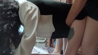 Instead of extra private lessons at home, my milf teacher fucks me with a strap-on