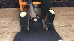 kelly feet mistress slave lick shoes kiss and sniff nylon socks