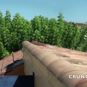 Straigth Arab bear show his huge cokc in exhib outdoor