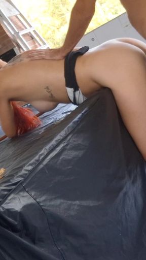 Masturbating seeing hot neighbor washing clothes in the backyard!   Clip 1