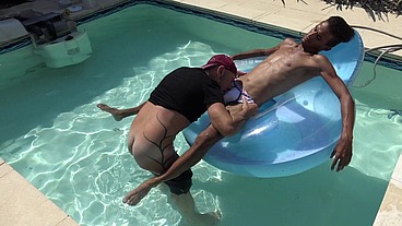 Jess ROYAN fucked raw in the swimming pool by JULIAN ebony twink
