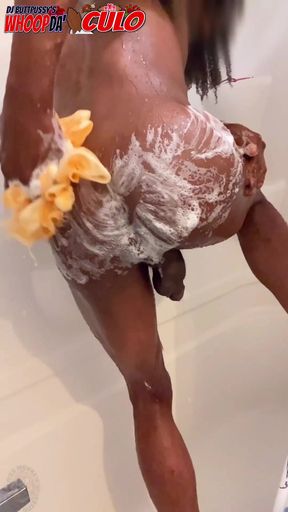Prison Shower Prison Boy Wash and Stretch His Loose Black Ass Lips for You (slow Motion) - Starring Dj Buttpussy
