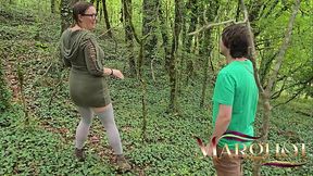 It's Autumn: My Lover Fucks My Ass Hard Against a Tree in the Forest with Deep Throat and Squirt