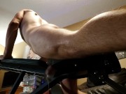 Sweating hard while I impale fleshlight trying not to cum. POV low angle view @proudleaf onlyfans