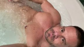 Taking a Bath in a Jacuzzi and Jerking My Cock