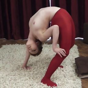 Hot redhead contortionist