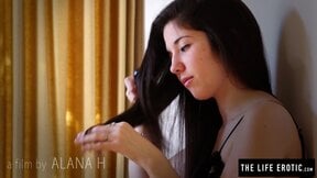 Ravishing Margot B strips to finger her trimmed pussy