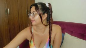 I Want to Leave Your Milk on My Tits After Fucking Me, Latina with Red Hair and Glasses