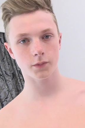 Horny twink Angel covers his hand with warm sticky man milk!