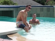 Sunbathing Beauty gets a Poolside Double Penetration
