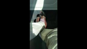 Gio's shoe play while traveling