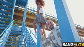 Lovely Sexy Curly Petite Ebony Likes To Get Risky Anal Fuck On the Overpass