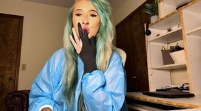 Glove fetish/mask fetish focused video