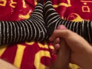 Cumming on fuzzy socks
