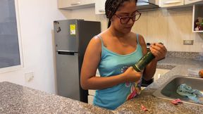 Bridney destroys her wet pussy with a cucumber