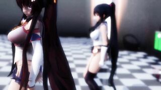 【hentai MMD】Hentai Incredible Sexy Girls Strip Waist Swing Micro Bikini Dance 3/ Kancolle