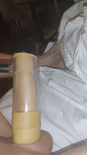 Dick workout with the sex machine in hotel part 2