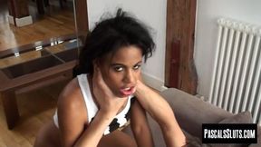 Naughty&#x1F608; ebony amateur lets Pascal White pleasure her tight pussy&#x1F32E;&#xFE0F; with raw desire