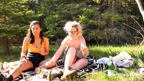 Ersties Hanna & Jin Find a Spot in the Woods to Have Lesbian Sex
