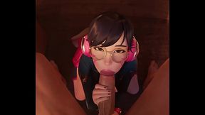 Dva suck with student clothes