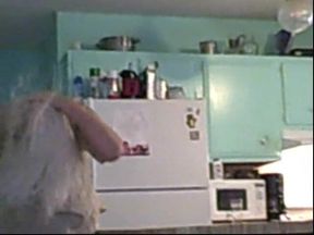 Granny blows her hair