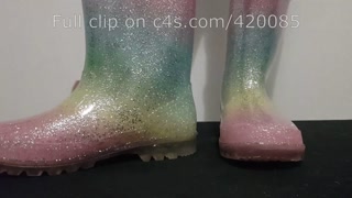 LittleShoes - Preview Cock Crush Rainbow Rain Boots Size 34