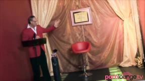 ”Hairdresser babes in orgy get mouths jizzed”