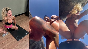 Levei a personal da academia para praia de nudismo e comi ela com todo mundo olhando ( Completo )
