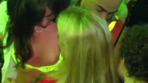 Hot Brunette Babe Hardcore Blowjob during a Party