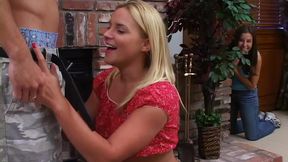 kelly kline and branden law share a threesome facial